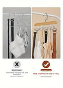 Organizador de Madeira Maciça – Cabide Multiuso com 8 Ganchos para Roupas e Acessórios