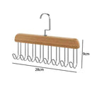 Organizador de Madeira Maciça – Cabide Multiuso com 8 Ganchos para Roupas e Acessórios