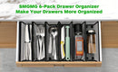 Organizador de Talheres e Utensílios – Bandeja de Gaveta Expansível em Metal Durável (6 Peças)