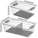 Organizador de Geladeira Empilhável com Tampa – Caixas Práticas para Alimentos