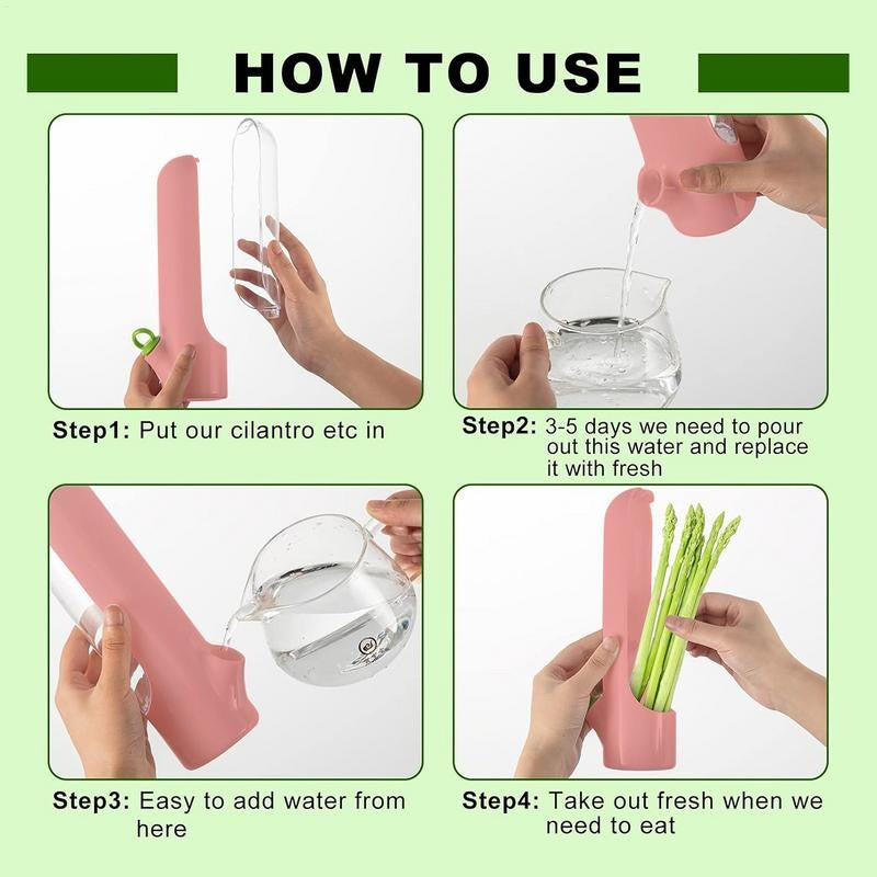 Recipiente para Armazenar Ervas Frescas – Mantém Legumes e Verduras Conservados na Geladeira