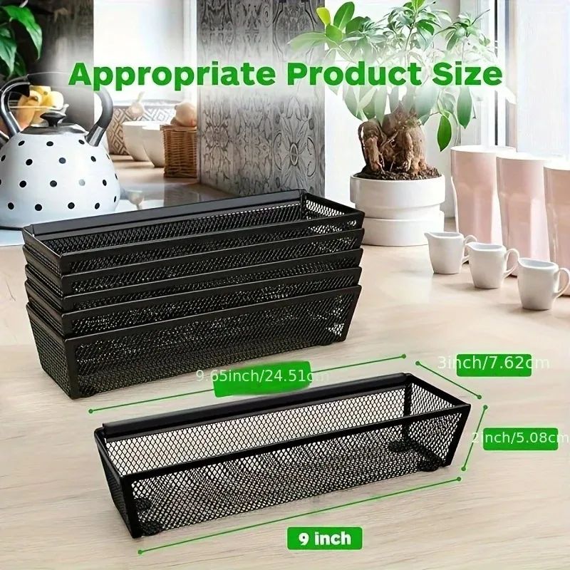 Organizador de Talheres e Utensílios – Bandeja de Gaveta Expansível em Metal Durável (6 Peças)